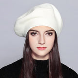 Chapeau-femme béret Blanc Béret pour femme