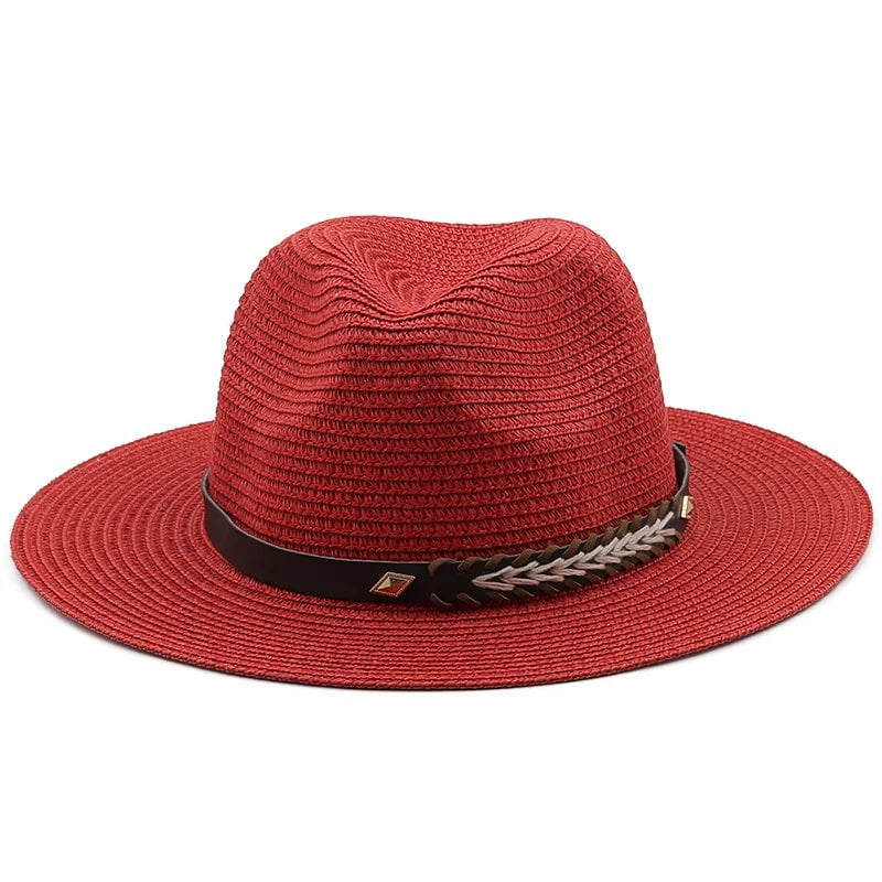 La boutique du chapeau 06red / Adult 55-58cm Chapeau Panama pour femme et homme