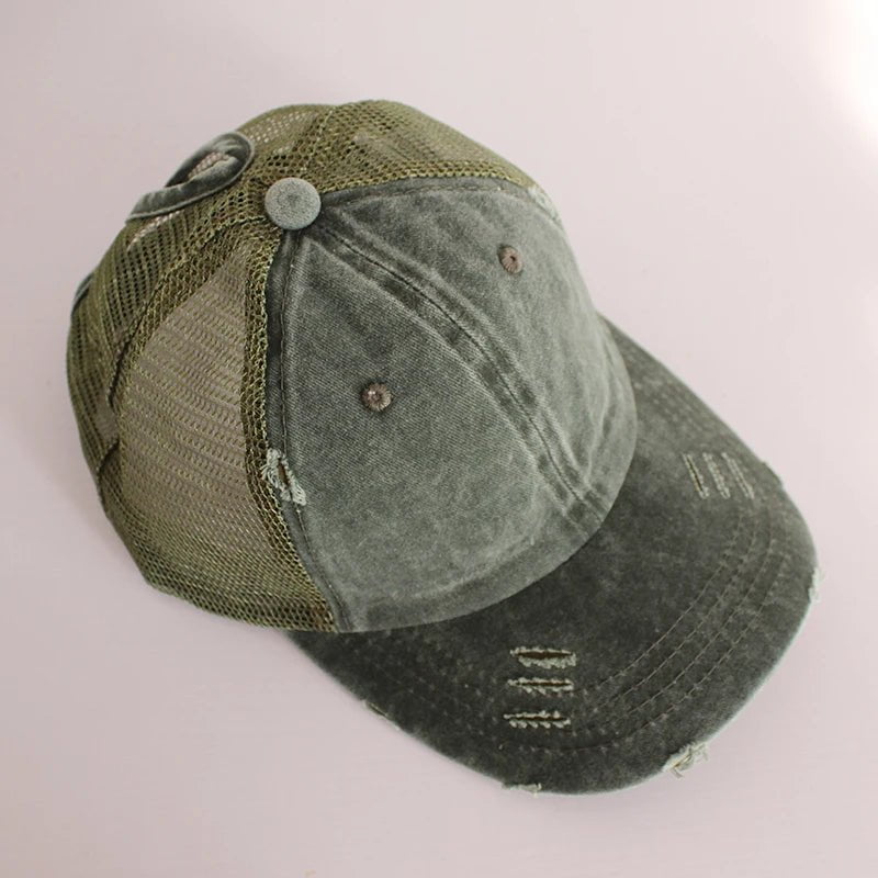 La boutique du chapeau army green 1 / Adjustable Casquette de Baseball queue de cheval