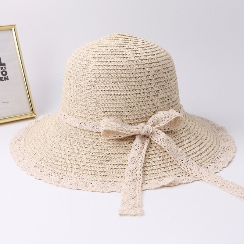 La boutique du chapeau Beige 2 / 56-58cm Chapeau de plage en paille