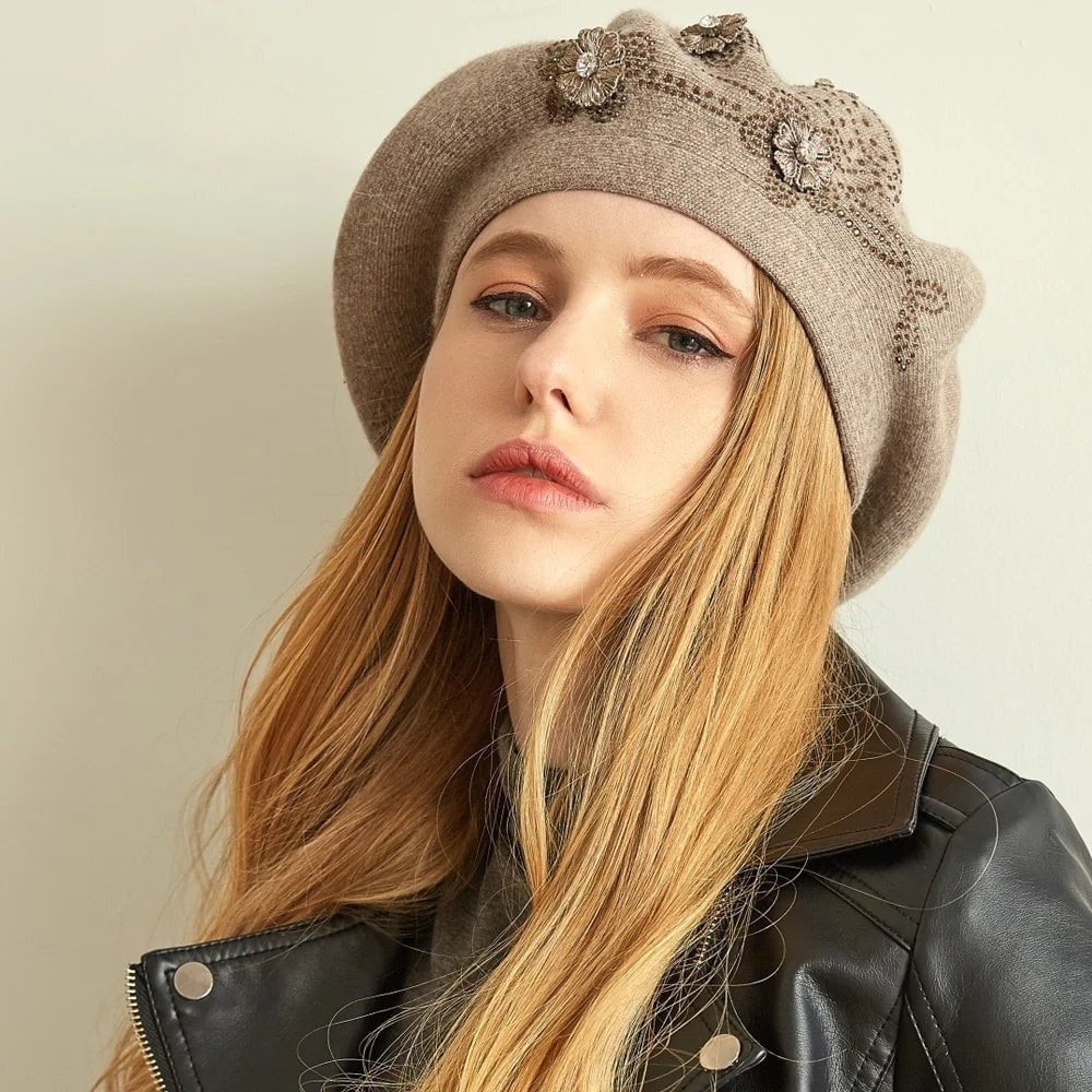 La boutique du chapeau Beige 2 / Ajustable (du 54 au 59) Béret en laine et cachemire