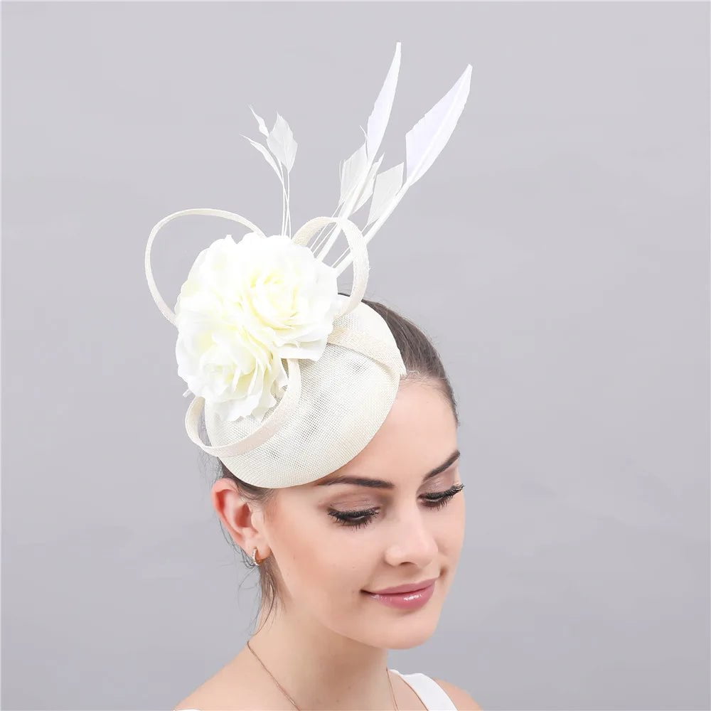 La boutique du chapeau Beige / 20CM Chapeau Bibi Fleur