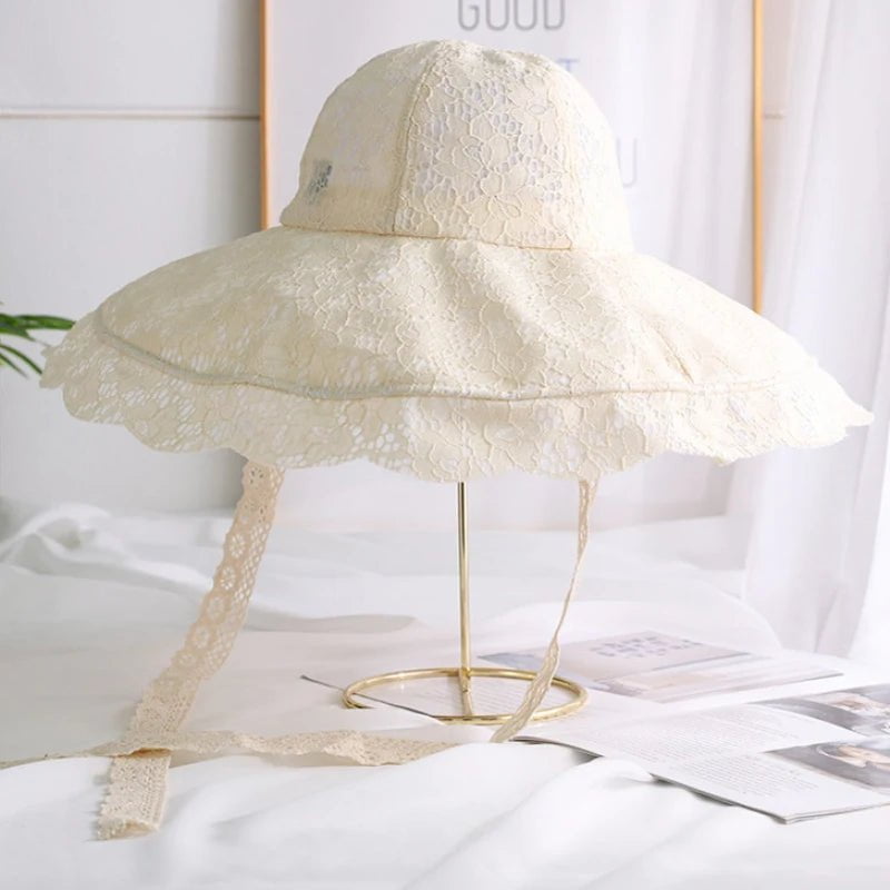 La boutique du chapeau Beige / 56-58CM Chapeau d'été en dentelle