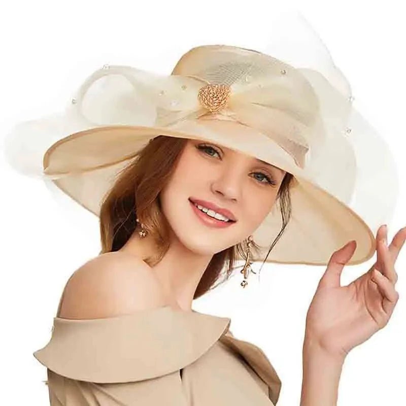 La boutique du chapeau Beige / 56-58CM Chapeau de cérémonie original