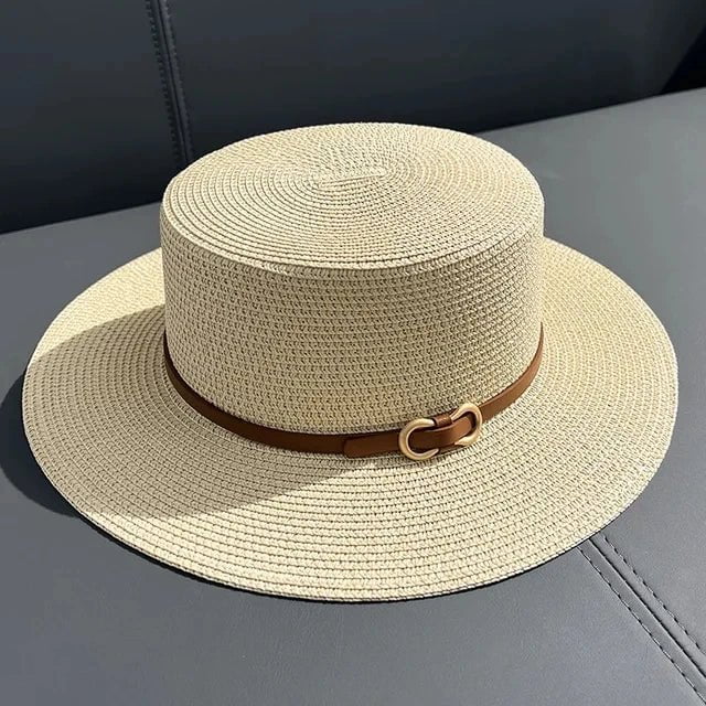 La boutique du chapeau Beige / 57-58 Chapeau de plage en paille simple