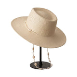 La boutique du chapeau Beige Chapeau de paille avec cordon