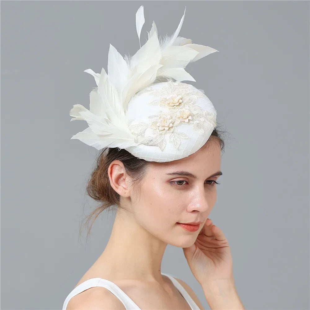 La boutique du chapeau Beige Chapeau Fascinator Paillettes