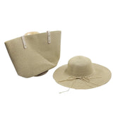 La boutique du chapeau Beige / M 56-58 Chapeau de paille bord large et sac assorti