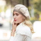 La boutique du chapeau Beige / M (56-58cm) Béret femme luxe