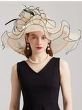 La boutique du chapeau Beige / M 56-58cm Chapeau de cérémonie stylé