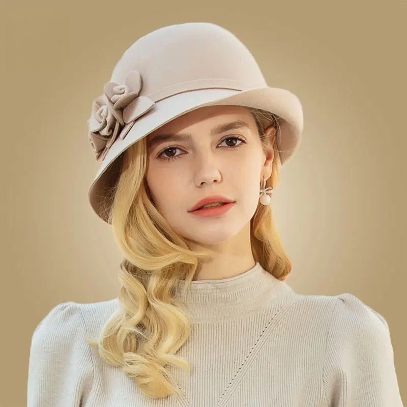 La boutique du chapeau Beige / M (56-58cm) Chapeau fedora feutre femme