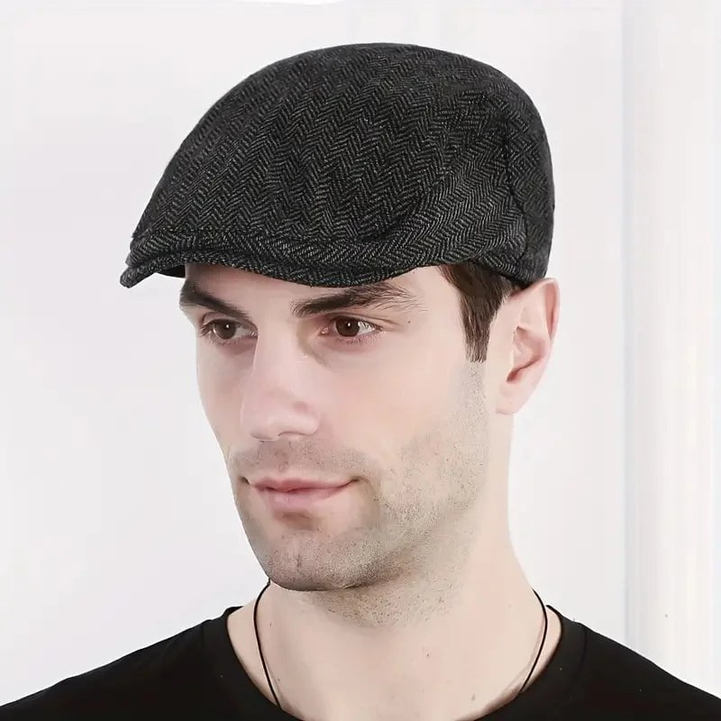 La boutique du chapeau Black / 56-58cm Béret à chevrons rétro