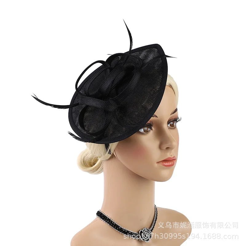 La boutique du chapeau black Chapeau Fascinator Luxe