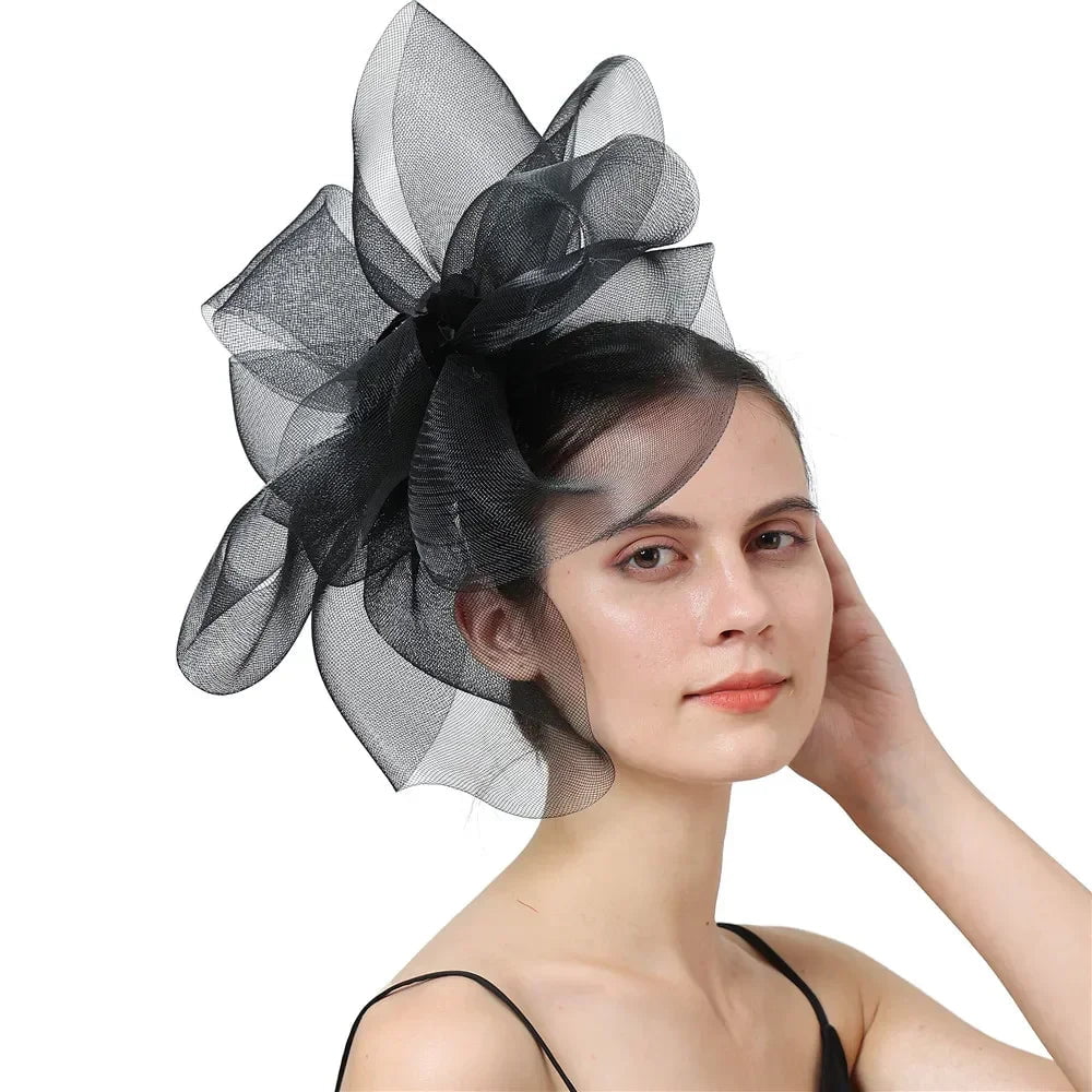 La boutique du chapeau Black Chapeau Fascinator Soie