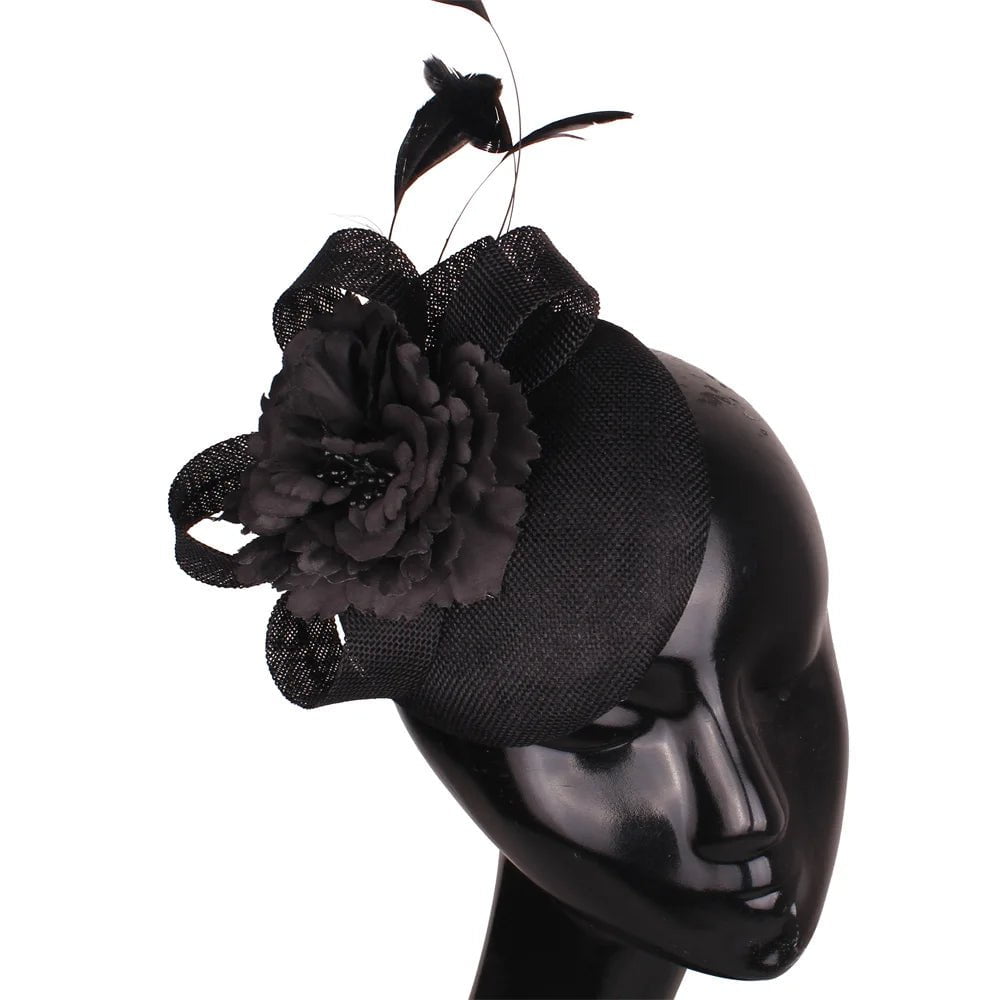 La boutique du chapeau Black Chapeau Fascinator Soirée