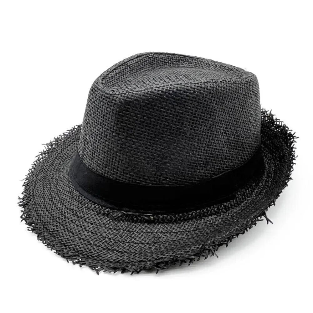 La boutique du chapeau Black Trilby en paille avec ruban