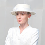 La boutique du chapeau Blanc / 53 to 57cm Chapeau Fedora Exquis pour Femme