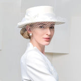 La boutique du chapeau Blanc / 53 to 57cm Chapeau Fedora Exquis pour Femme