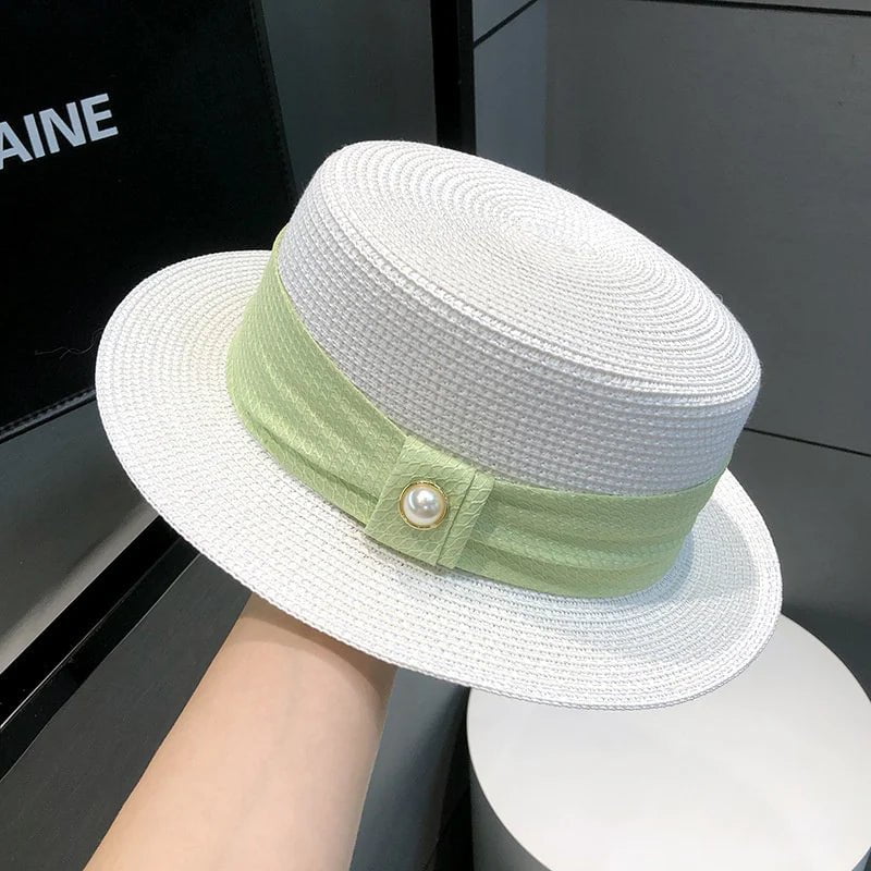 La boutique du chapeau Blanc / 55-59cm Chapeau d'été en paille