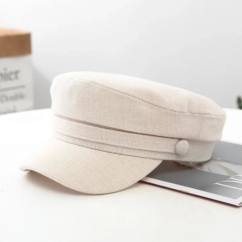 La boutique du chapeau Blanc Casquette béret respirante en lin