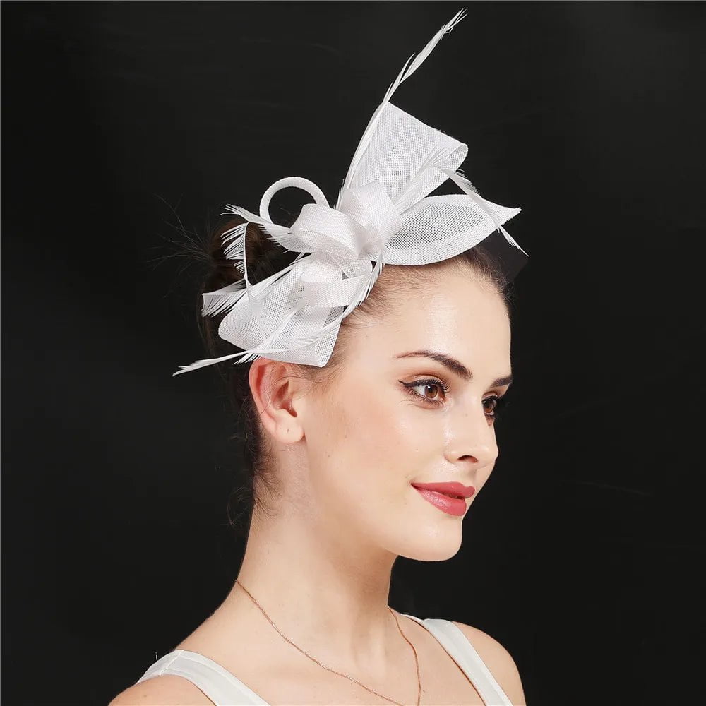 La boutique du chapeau Blanc Chapeau Bibi Plumes