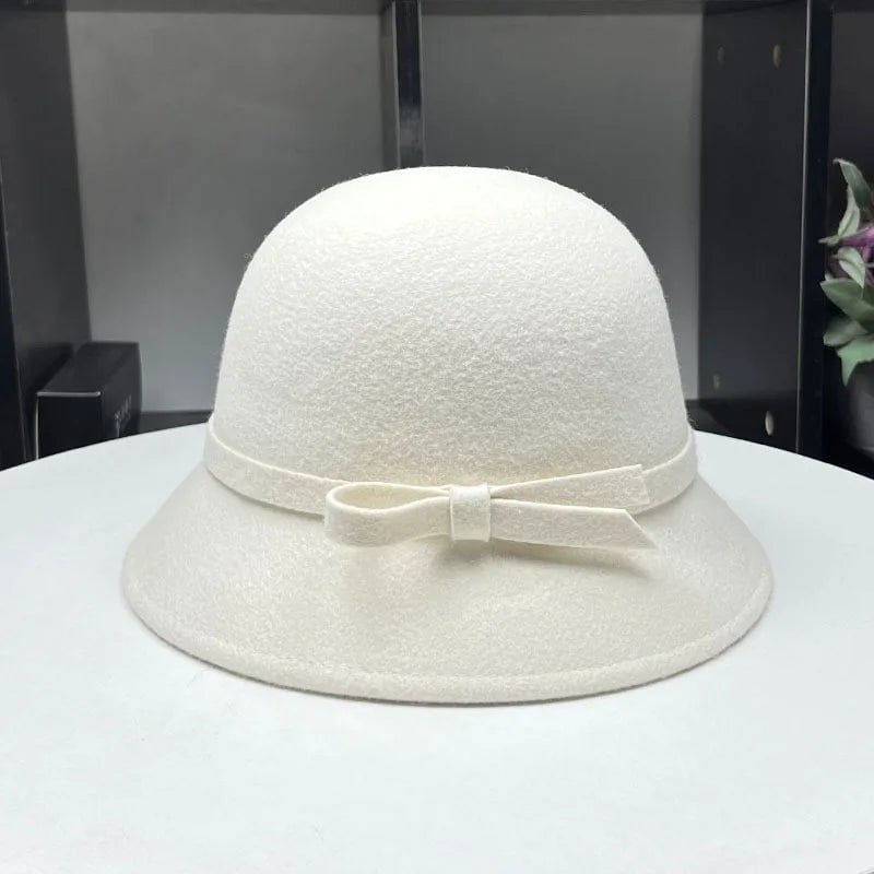 La boutique du chapeau Blanc Chapeau cloche en feutre doux