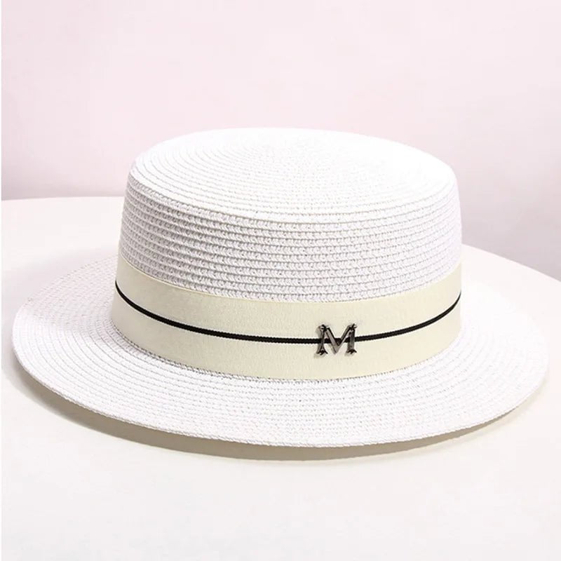 La boutique du chapeau Blanc Chapeau de paille tissé