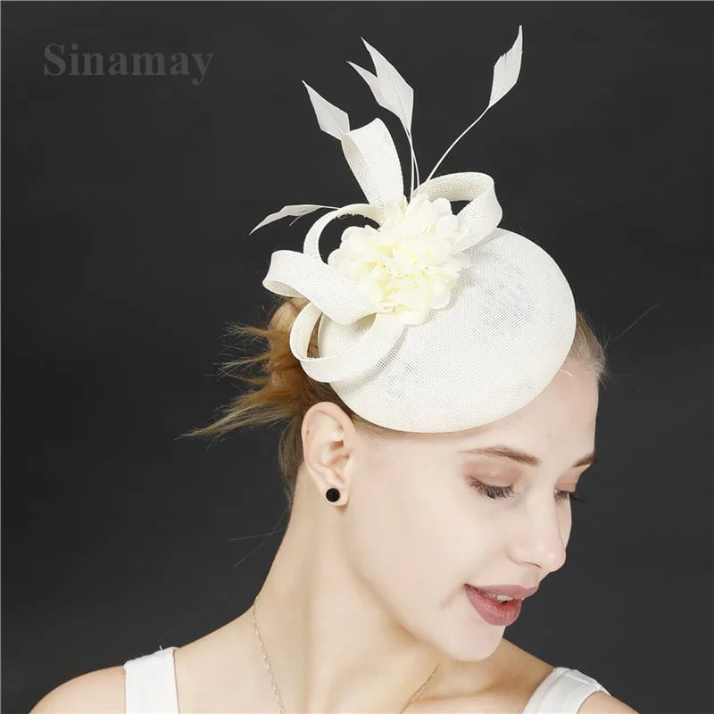 La boutique du chapeau Blanc Chapeau Fascinator Soirée