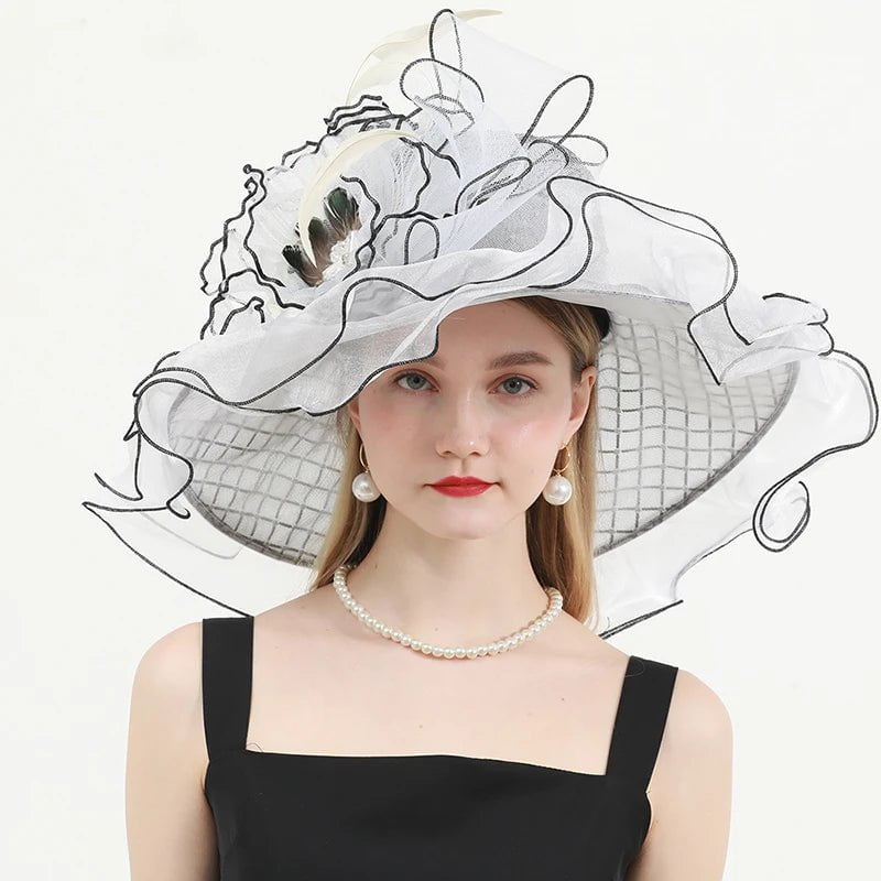 La boutique du chapeau Blanc / M 56-58cm Chapeau de mariage élégant