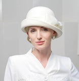 La boutique du chapeau Blanc / M (56-58cm) Chapeau Fedora Distingué pour Femme