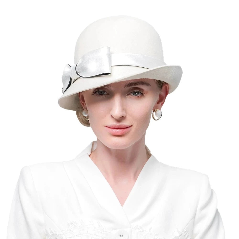 La boutique du chapeau Blanc / M (56-58cm) Chapeau fedora rétro