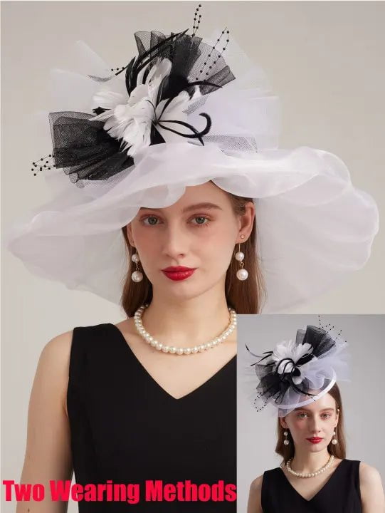 La boutique du chapeau Blanc / M 56 à 58cm Chapeau de cérémonie charmant