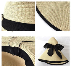 La boutique du chapeau Blanc / M55-58cm Grand chapeau de plage