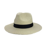 La boutique du chapeau Blanc / Taille unique Panama classique avec ruban noir