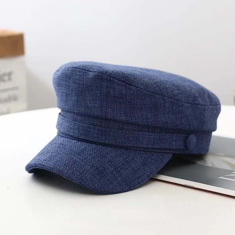 La boutique du chapeau Bleu Casquette béret respirante en lin