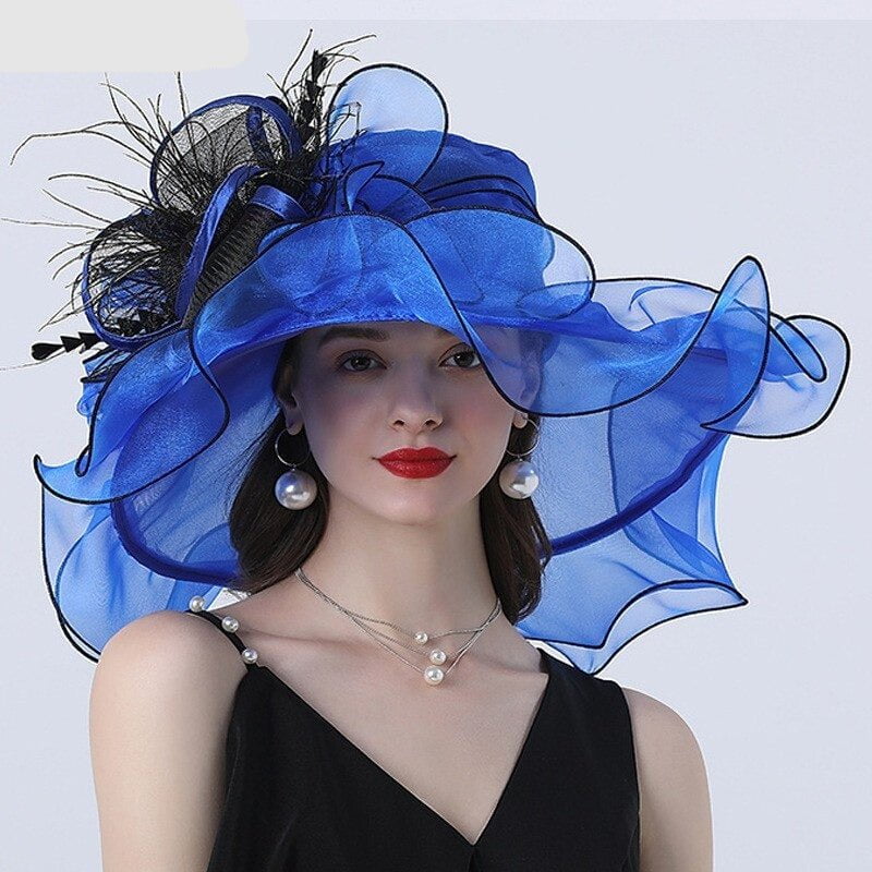 La boutique du chapeau Bleu Chapeau Feutré De Mariage