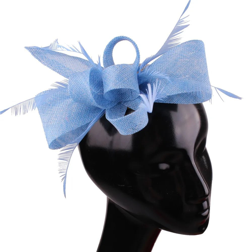 La boutique du chapeau Bleu ciel Chapeau Bibi Plumes