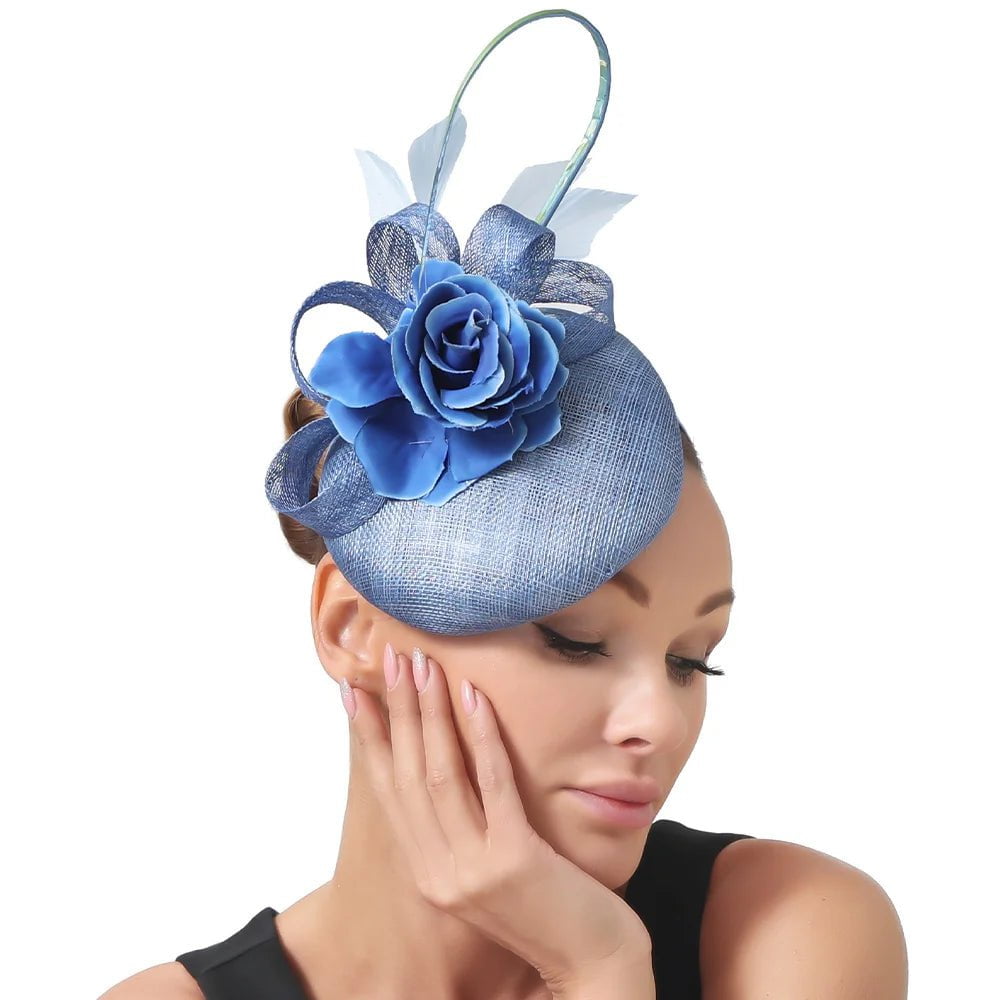 La boutique du chapeau Bleu clair Chapeau Fascinator Fleur