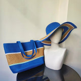 La boutique du chapeau Bleu / M 56-58 Chapeau de paille et sac assorti