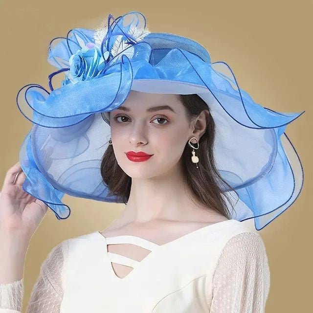 La boutique du chapeau Bleu / M (56-58cm) Chapeau de cérémonie distingué