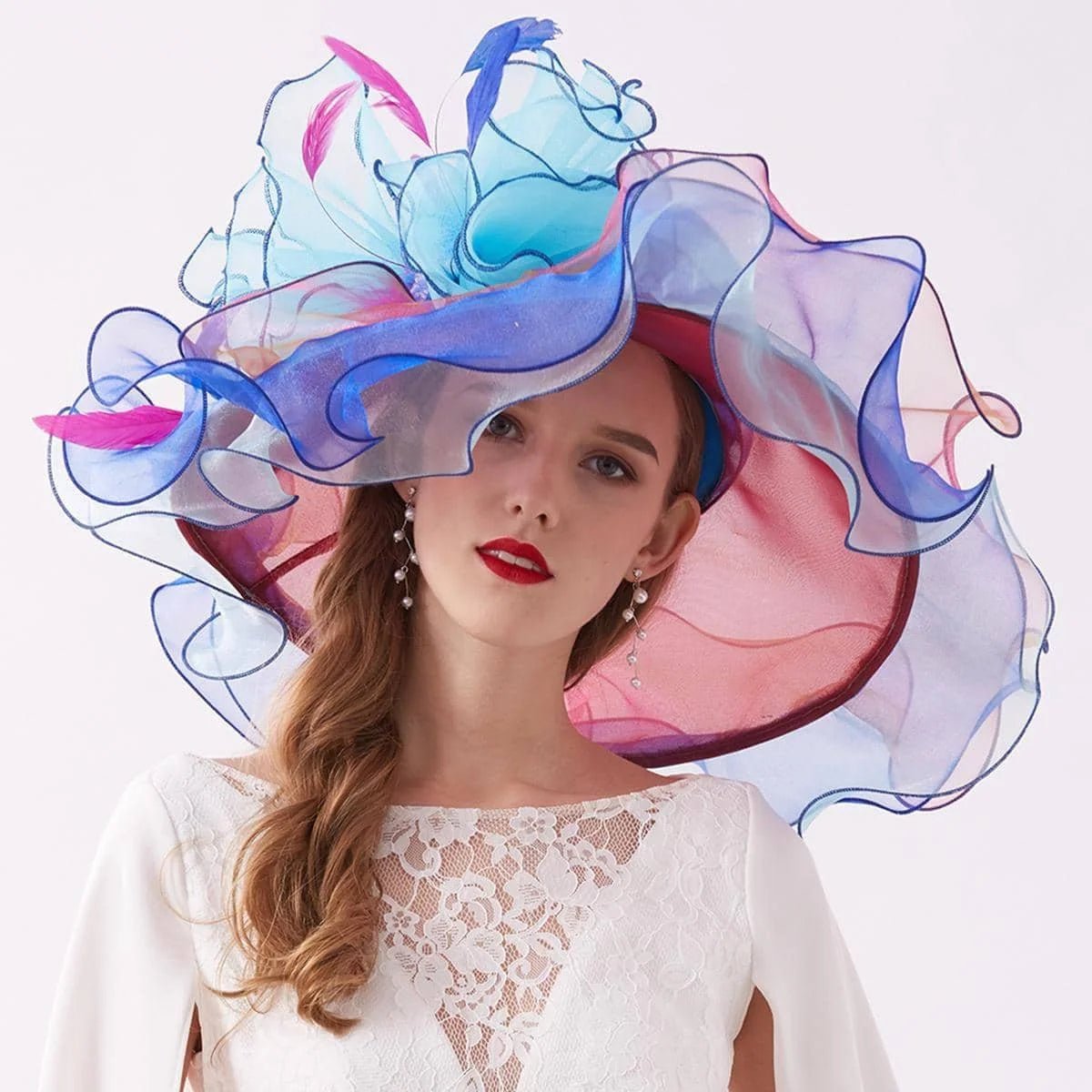 La boutique du chapeau Bleu / M(56-58cm) Chapeau de cérémonie sophistiqué