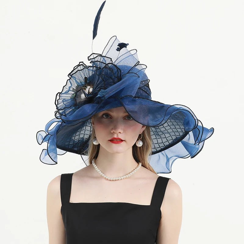 La boutique du chapeau Bleu / M 56-58cm Chapeau de mariage élégant