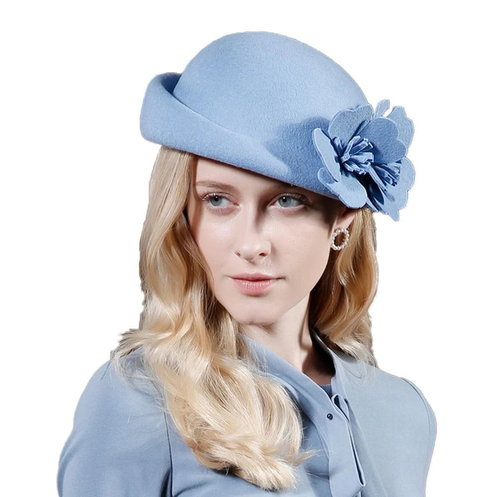 La boutique du chapeau Bleu / M (56-58cm) Chapeau fedora en laine