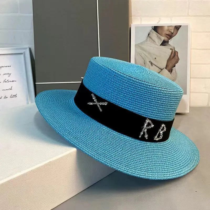 La boutique du chapeau Bleu/noir / 55-58CM Chapeau de paille français