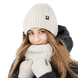 La boutique du chapeau bonnet Blanc / Ajustable (du 54 au 59) Ensemble bonnet gants et écharpe en velours