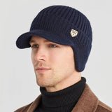 La boutique du chapeau bonnet Bleu 2 / Ajustable (du 54 au 59) Bonnet casquette en laine pour homme