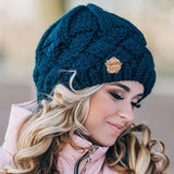 La boutique du chapeau bonnet Bleu / Ajustable (du 54 au 59) Bonnet tricoté en laine pour femme