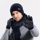 La boutique du chapeau bonnet Bleu marine / Ajustable (du 54 au 59) Ensemble bonnet d'hiver, gants, écharpe