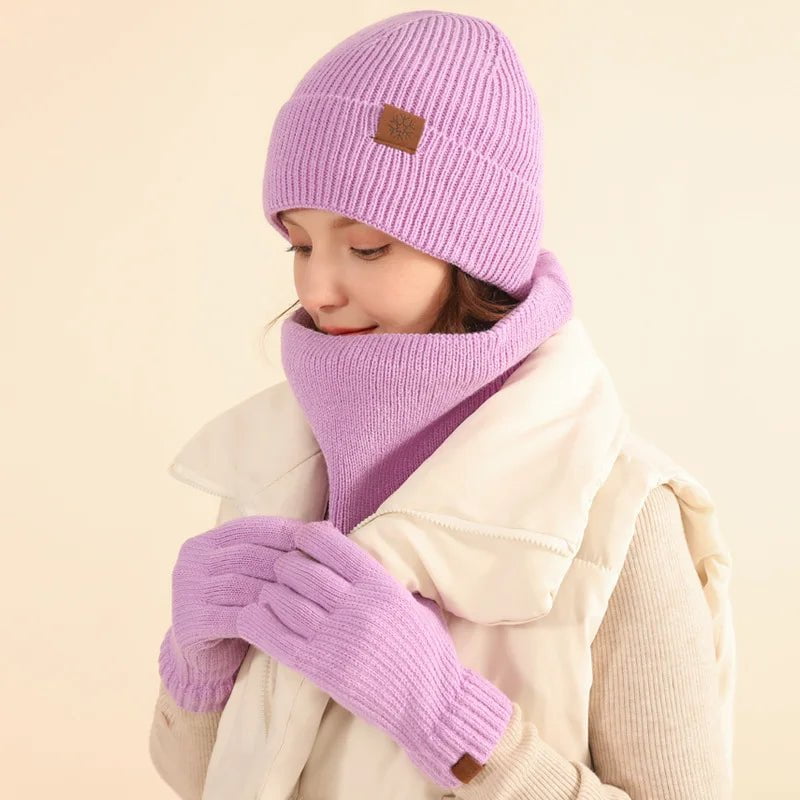 La boutique du chapeau bonnet Bonnet cache-cou et gants d'hiver épais et chaud