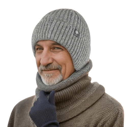 La boutique du chapeau bonnet Bonnet gris / Ajustable (du 54 au 59) Bonnet homme chaud et épais